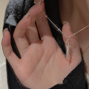 S925 sterling silver umbrella pendant necklace with vintage textured design for women