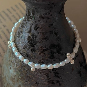 925 Sterling Silver Freshwater Pearl Bracelet For Women Niche Minimalist Design Round Ball Charm Handmade Adjustable Jewelry Gift