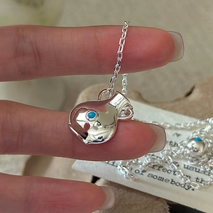 Vintage S925 sterling silver turquoise bottle pendant necklace on a delicate silver chain