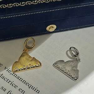 Minimalist S925 silver mountain pendants in gold and silver with matte brushed finish