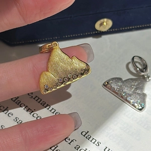 Vintage 925 Sterling Silver Mountain Pendant Necklace For Women Korean Style Frosted Rhinestone Minimalist Jewelry Gift