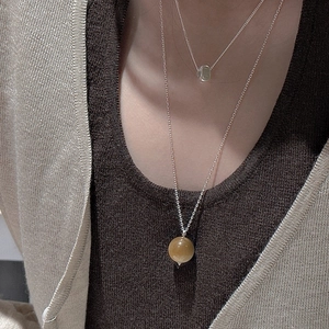 Colliers superposés en argent S925 avec pendentifs ronds en œil de tigre vintage