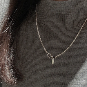 S925 sterling silver twist chain necklace featuring a vintage S-hook clasp and silver tag