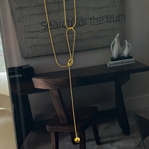 Minimalist S925 sterling silver gold snake chain necklace with smooth spherical pendant