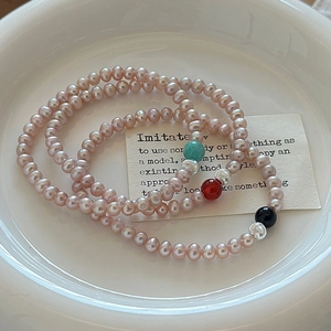 925 Sterling Silver Beaded Bracelet For Women Niche Design Retro Artificial Pearl Elastic Adjustable Bracelet Korean Style Jewelry Gift