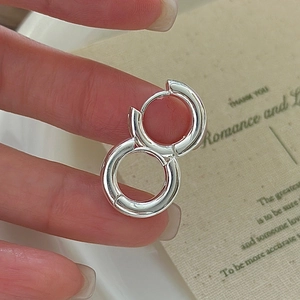 Boucles d'oreilles créoles minimalistes en argent sterling S925 poli pour femmes