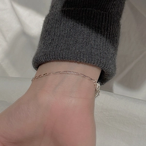 Minimalist S925 sterling silver thin link chain bracelet with lobster clasp for women