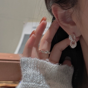 Ensemble bague en argent S925 et boucles d'oreilles perles style vintage