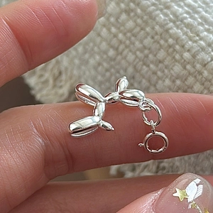925 Sterling Silver Balloon Dog Pendant Necklace Retro Animal Shape Mirror Polish Minimalist Jewelry For Women