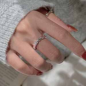 S925 sterling silver ring with irregular vintage texture and high polish finish