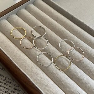 Anelli sovrapponibili minimalisti in argento sterling S925 in oro, argento e rosa