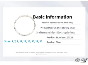 Dettaglio macro dell'anello sottile in argento sterling S925 da 1,2 mm con finitura lucida