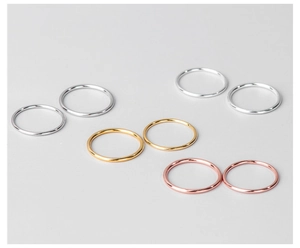 Anelli minimalisti in argento S925 in argento, oro e oro rosa con finitura lucida