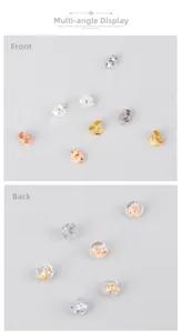 Front and back view of S925 sterling silver butterfly and silicone earring back replacements
