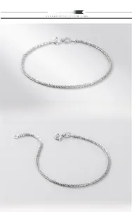 Close-up of a 16cm S925 sterling silver cauliflower chain with a secure spring clasp