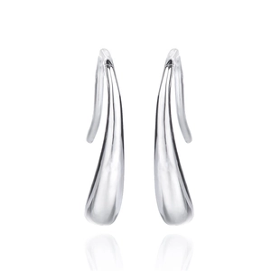 Elegant S925 sterling silver teardrop hook earrings with a polished mirror finish
