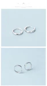 Vue macro des créoles en argent sterling S925 avec poinçon gravé et détails de fermeture