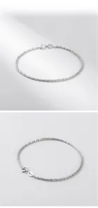 Detail of S925 sterling silver bracelet showing Italy hallmark and spring ring clasp