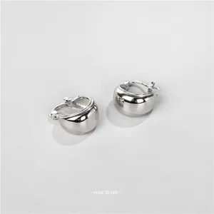 Créoles épaisses minimalistes en argent sterling S925 avec finition miroir polie