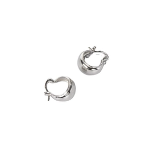Boucles d'oreilles créoles en argent fin S925 poli avec finition miroir brillante