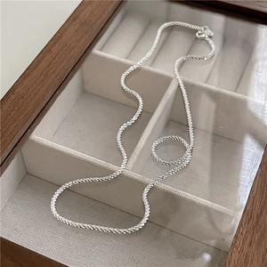 S925 Sterling Silver Sparkle Chain Necklace For Women Italian Minimalist Shimmering Thin Clavicle Chain Bare Chain Jewelry Gift