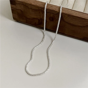 Sparkling S925 sterling silver minimalist collarbone chain necklace for women