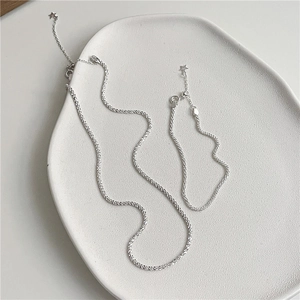 Italienisches S925 Sterlingsilber Glitzerhalskette und Armband Set mit Sternanhängern