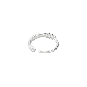 Anello avvolgente minimalista in argento sterling S925 con texture lucida e design aperto
