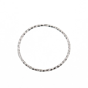 Elegant S925 sterling silver ring with diamond-cut geometric pattern for women