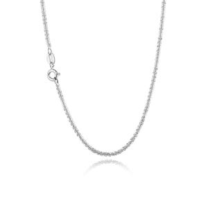 S925 sterling silver Italy sparkle chain necklace with shimmering finish and spring clasp