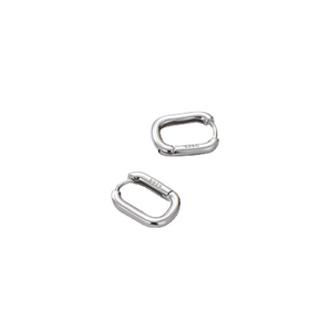 Minimalist S925 sterling silver U-shaped hoop earrings with a polished geometric design