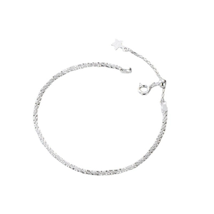 Italienisches S925 Sterlingsilber Glitzernetz Collier mit Sternanhänger und Verschluss