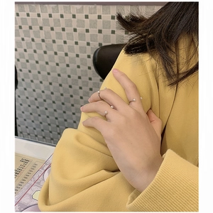 Minimalist S925 silver smile pearl rings set with adjustable open bands for women