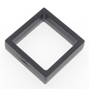 Schmuck Verpackungs Set PE Folie Aufhängung Display Box 3D Schwebender Rahmen Samt Schmuck Kordelzug Beutel Silber Poliertuch