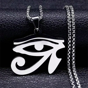 Edelstahl Auge des Horus Anhänger Halskette Retro Altägyptisches Symbol Punk Schmuck Für Damen Herren Täglich Party Deko