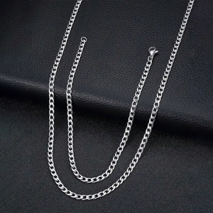 Hip Hop Stainless Steel Cuban Link Chain Necklace For Men Women Silver Curb Chain Heavy Wide Link Necklace Jewelry Gift