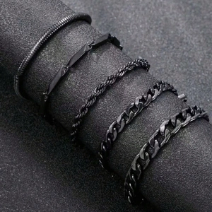 Minimalist Stainless Steel Bracelet For Men Women Multiple Chain Styles Cuban Snake Rope Chain Electroplated Metal Jewelry Fashion Hand Accessories