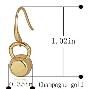 Boucles d'oreilles perles or champagne avec guide des tailles 1,02 po de hauteur et 0,35 po