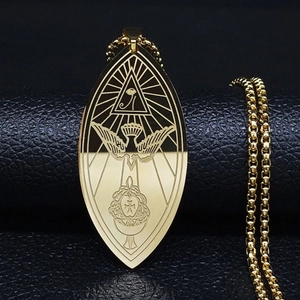 Mystical Eye Of Providence Stainless Steel Pendant Necklace Religious Symbol Gold Silver Retro Jewelry Accessory Gift