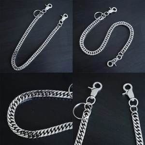 50cm punk style titanium steel trousers chain with lobster clasps and key ring