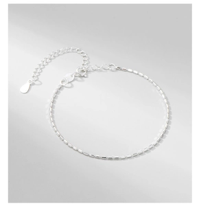 Detail of S925 sterling silver beaded bracelet showing adjustable extension and lobster clasp