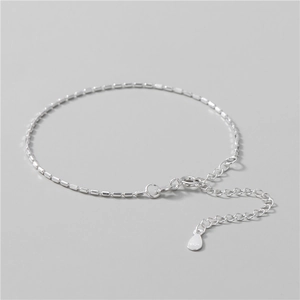 Sparkling S925 sterling silver beaded bracelet with adjustable chain and spring clasp