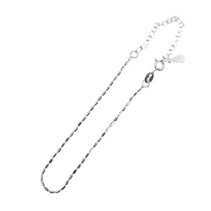 Sparkling S925 sterling silver beaded bracelet with adjustable faceted square link chain