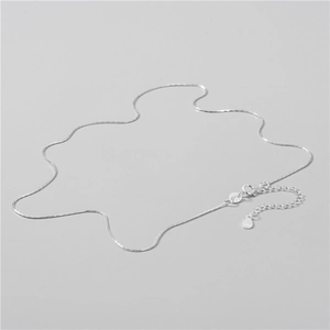 Minimalistische S925 Sterlingsilber Halskette mit Federverschluss und Verlängerung