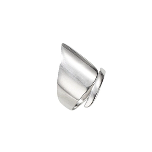 Irregular wide band ring in S925 sterling silver with polished minimalist finish