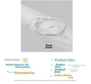Detail view of S925 sterling silver minimalist knotted bracelet with adjustable chain