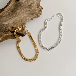 S925 sterling silver wheat chain bracelets in gold and silver finish with lobster clasp