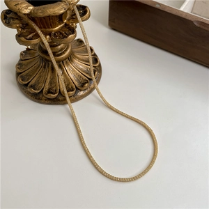 Sparkling S925 silver mesh tube necklace with cubic zirconia in gold plated finish
