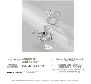 Macro shot of liquid S925 sterling silver butterfly ring showing its smooth streamline finish