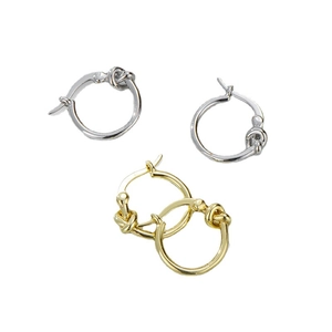 Elegant S925 sterling silver knot hoop earrings in gold and silver finish styles